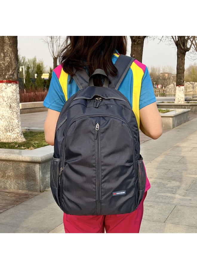 Ultra-Light Portable Folding Travel Backpack Unisex Outdoor Sports Hiking Mountain Climbing Bag Oxford Cloth Pure Color Camping Riding-Color:Purple-Capacity:Below 20L - Image 5